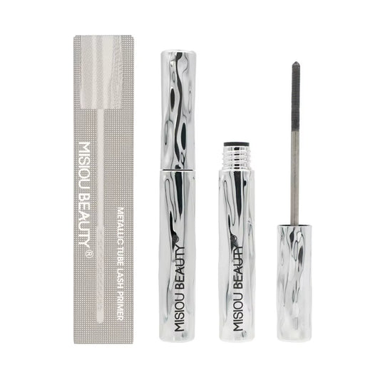 Waterproof Metallic Tube Mascara Black Silk Fiber Long Curling Non-Clumping Eyelash Extensions Spiral Makeup for Eyes